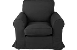 HOME Charlotte Fabric Chair with Loose Cover - Charcoal